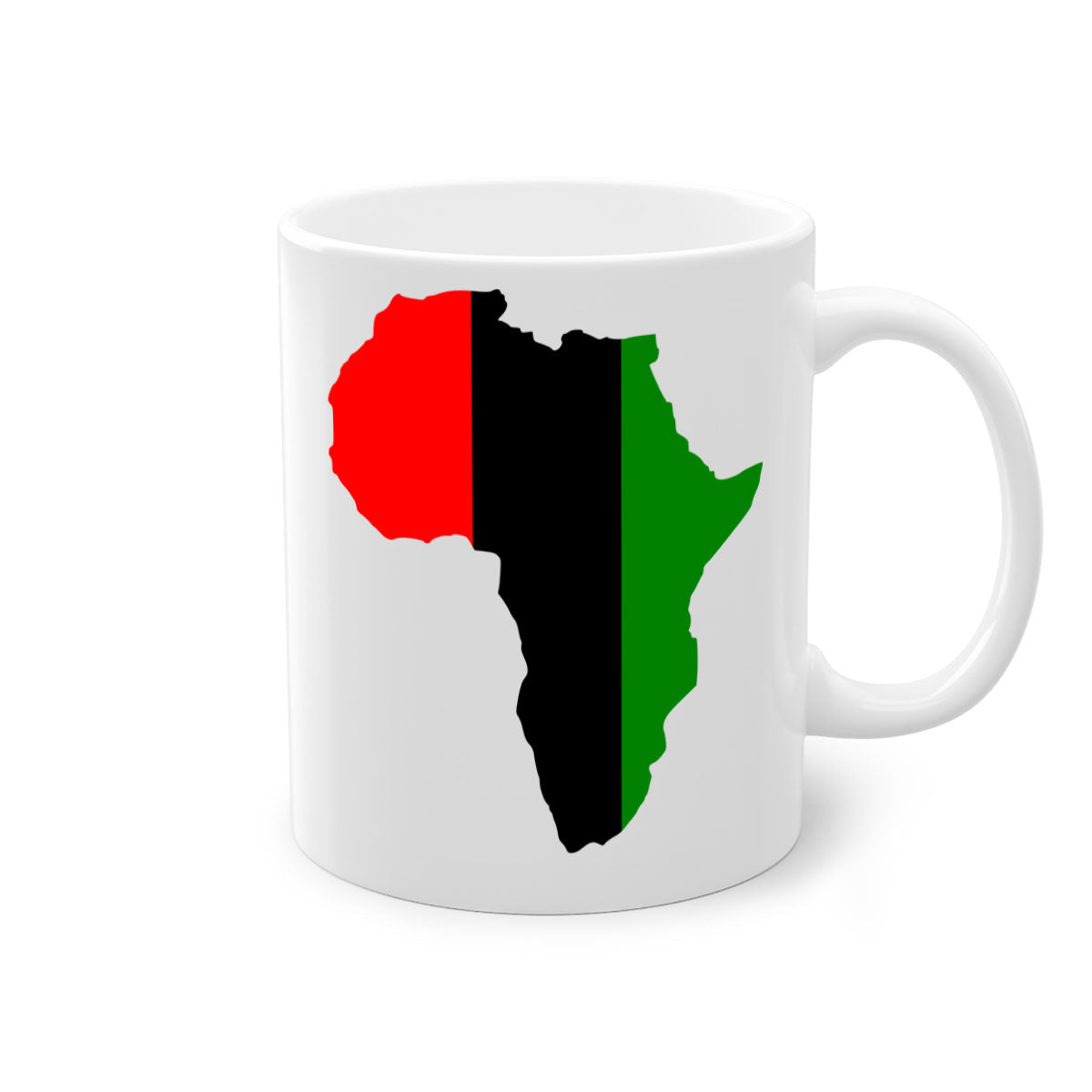africamap 275# Mug with black words and phrases, featuring a glossy finish and a colored handle, available in multiple colors.