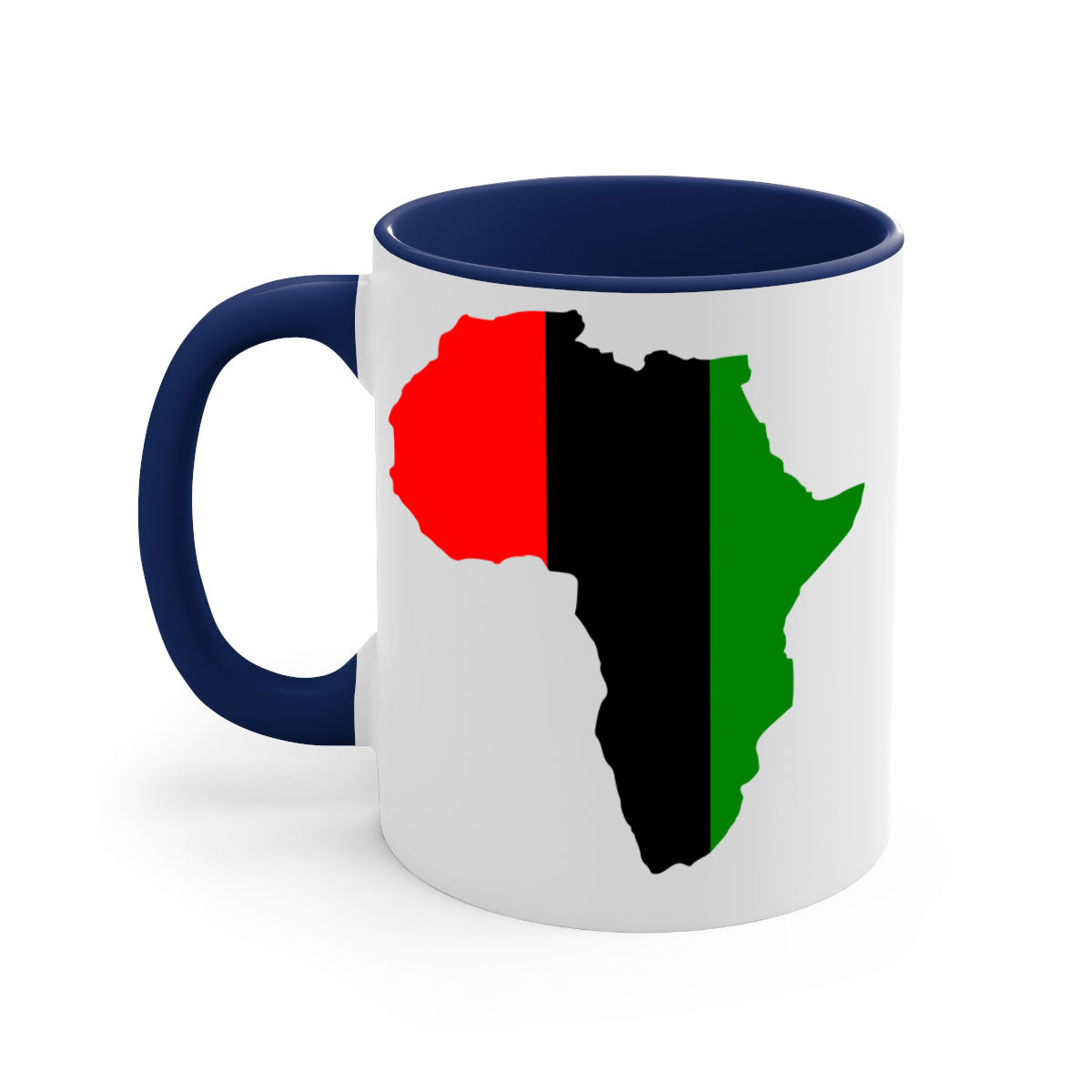 africamap 275# Mug with black words and phrases, featuring a glossy finish and a colored handle, available in multiple colors.