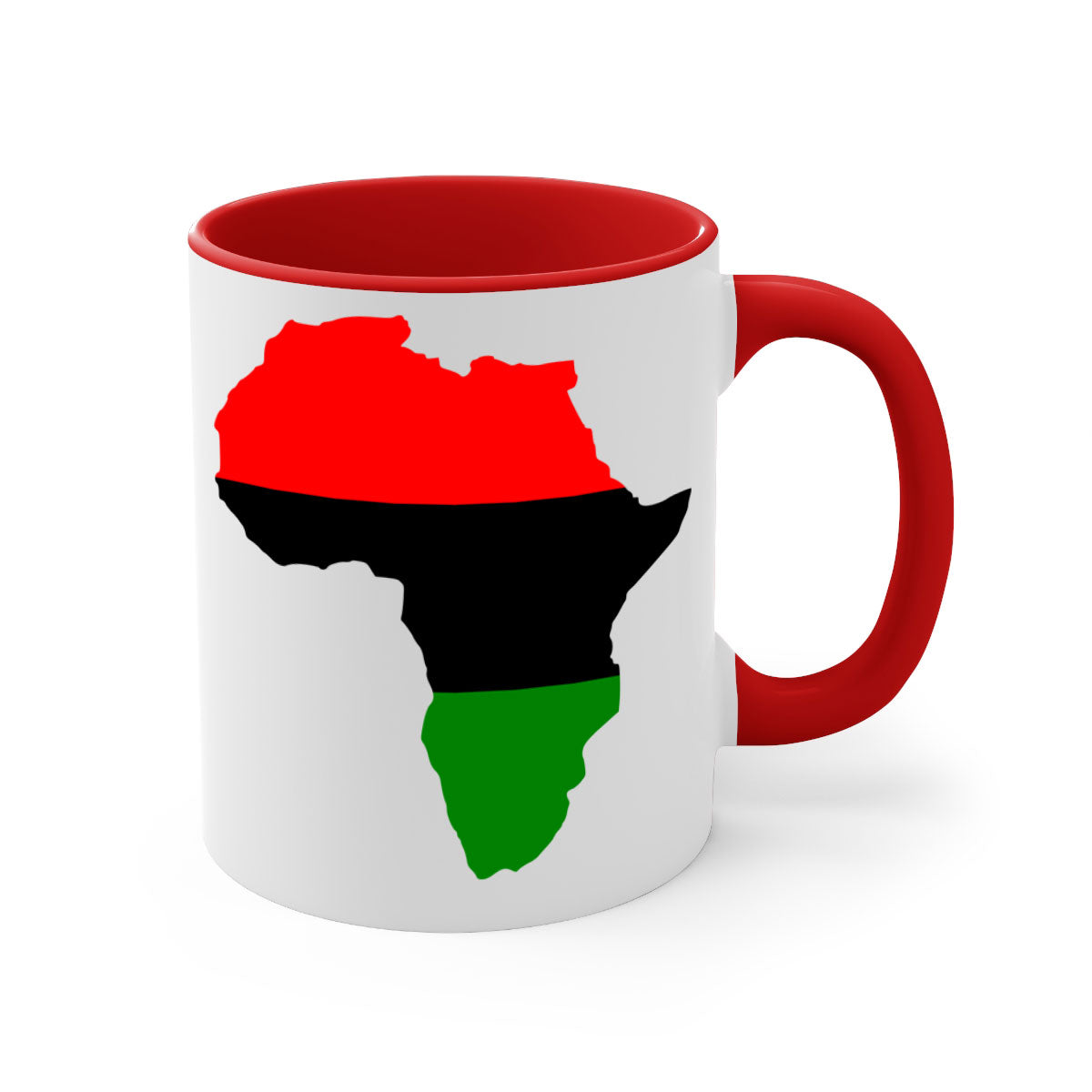 Africamap 276# Mug with black words and phrases, featuring a glossy finish and colored handle, available in multiple colors.