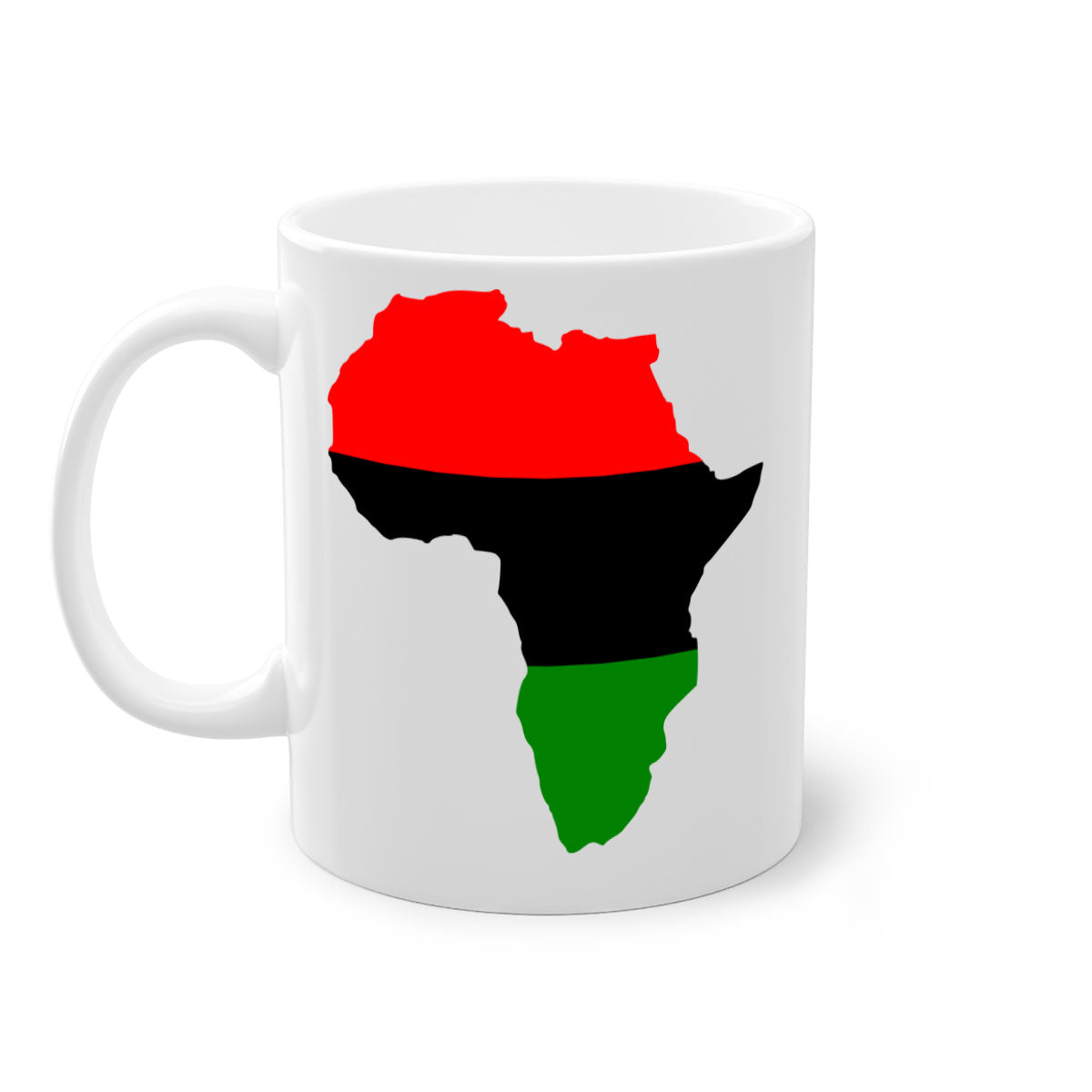 Africamap 276# Mug with black words and phrases, featuring a glossy finish and colored handle, available in multiple colors.