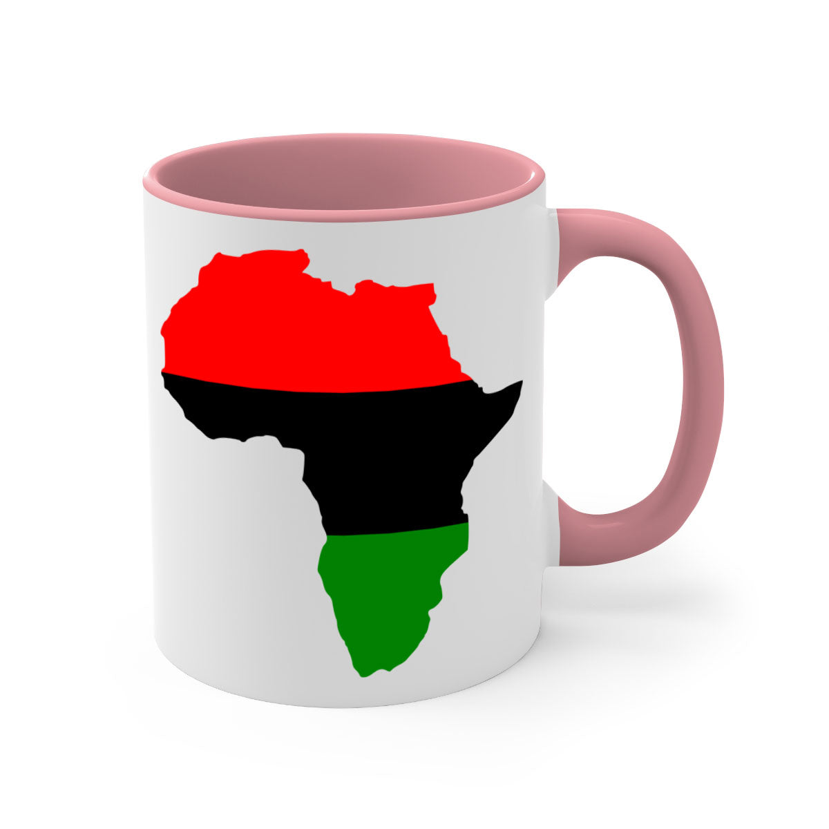 Africamap 276# Mug with black words and phrases, featuring a glossy finish and colored handle, available in multiple colors.