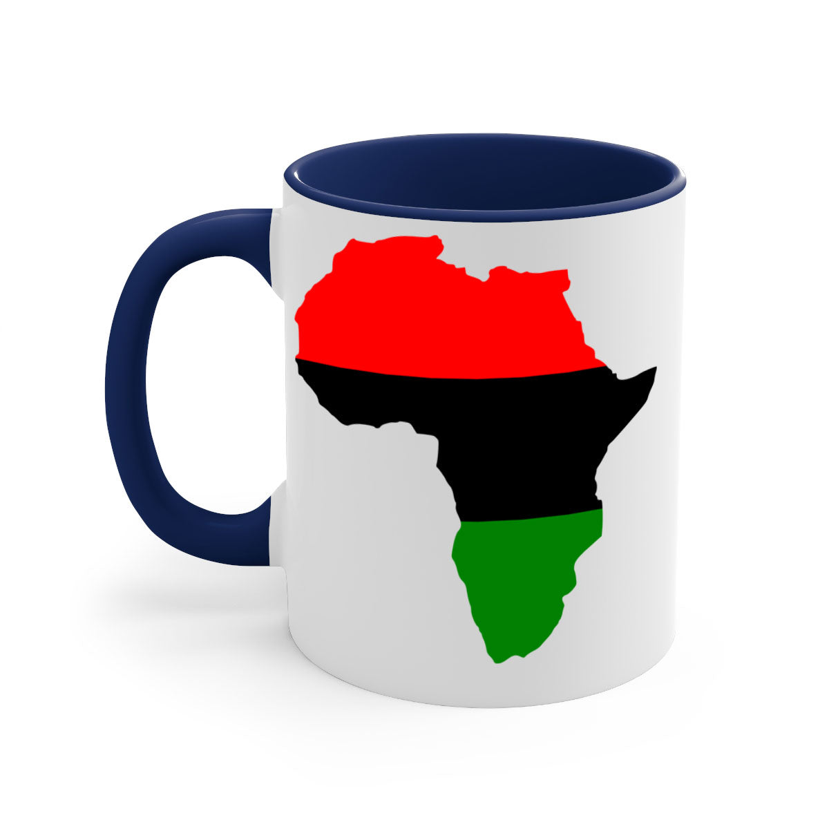 Africamap 276# Mug with black words and phrases, featuring a glossy finish and colored handle, available in multiple colors.