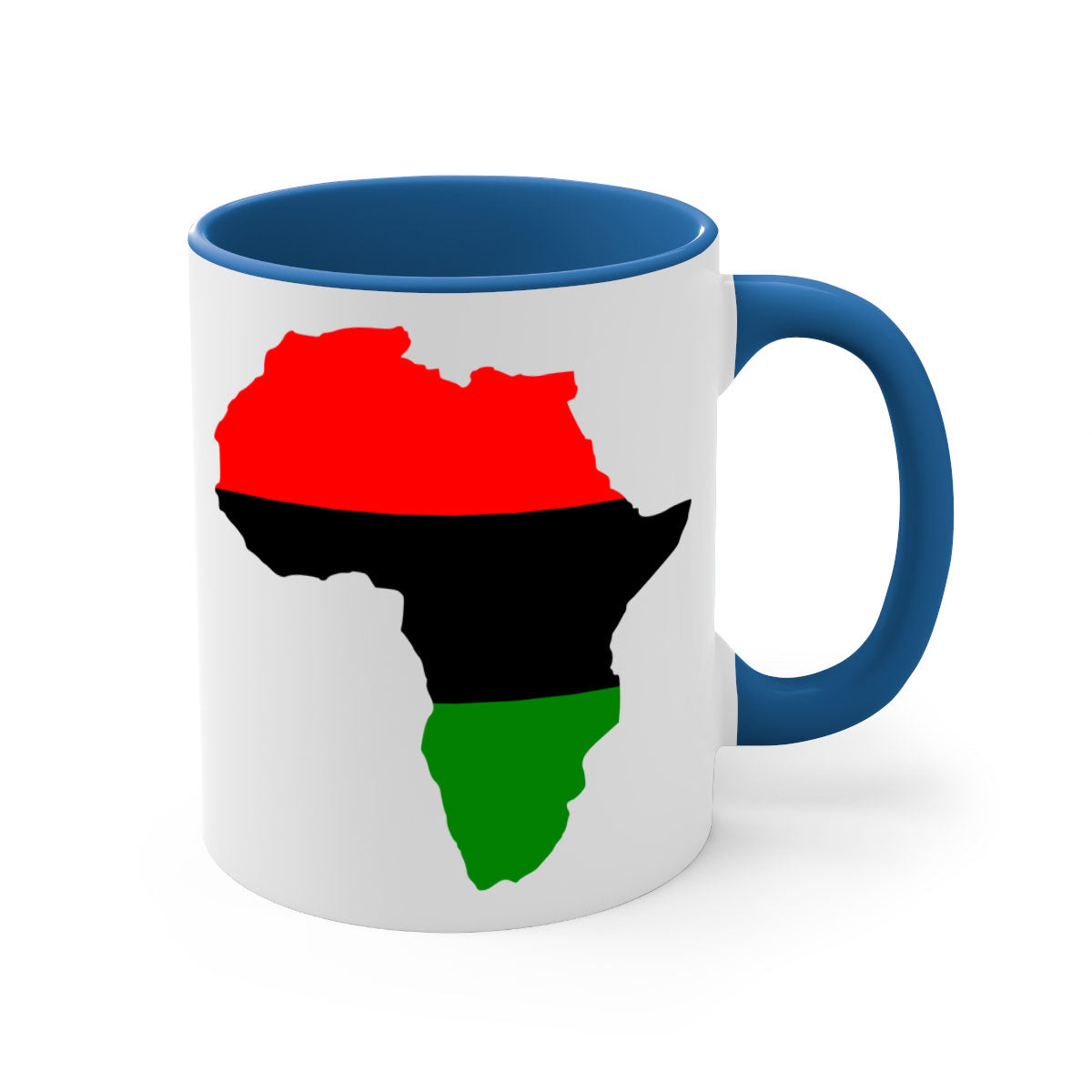 Africamap 276# Mug with black words and phrases, featuring a glossy finish and colored handle, available in multiple colors.