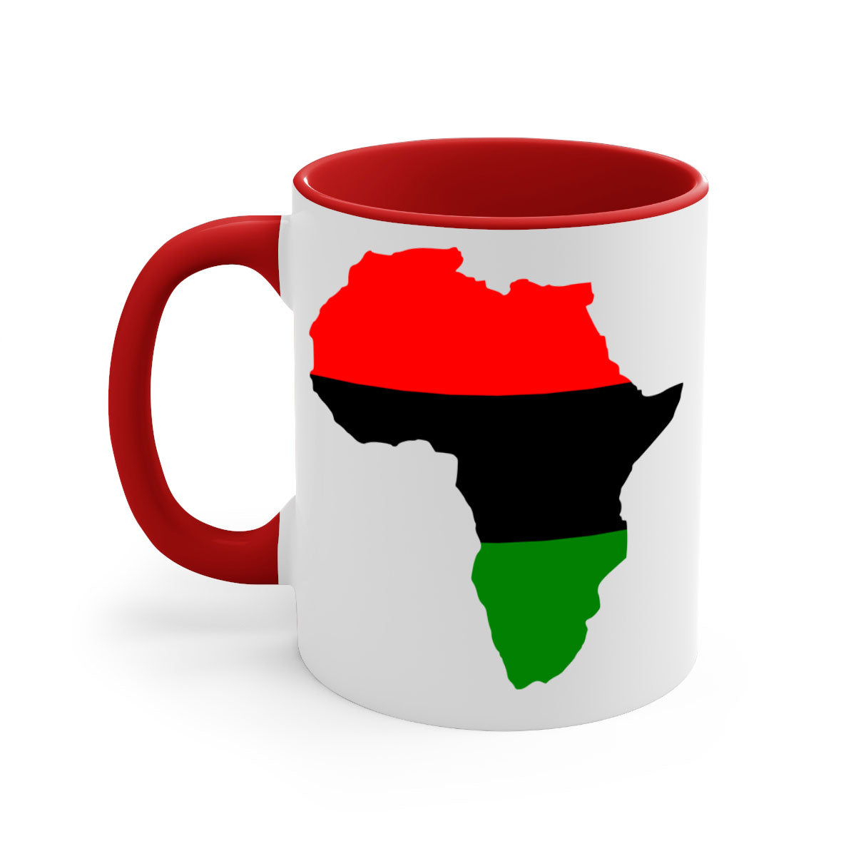 Africamap 276# Mug with black words and phrases, featuring a glossy finish and colored handle, available in multiple colors.