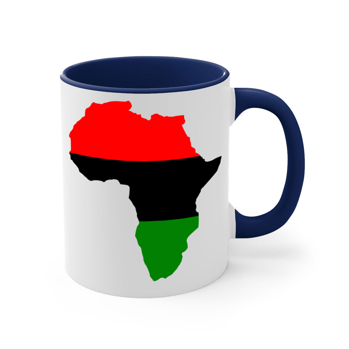 Africamap 276# Mug with black words and phrases, featuring a glossy finish and colored handle, available in multiple colors.