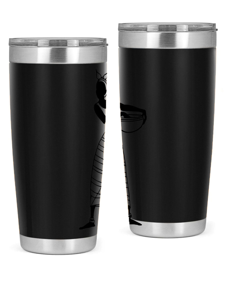 Africanlady 87# Tumbler in 20oz and 30oz sizes, showcasing double wall vacuum stainless steel design with a stylish lid.