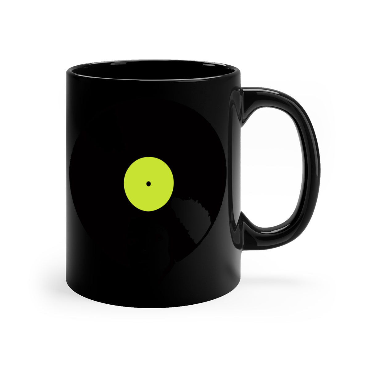 Afrovinyl 63# Mug featuring a glossy finish, colorful handle, and interior, designed for black women and girls, available in multiple colors.
