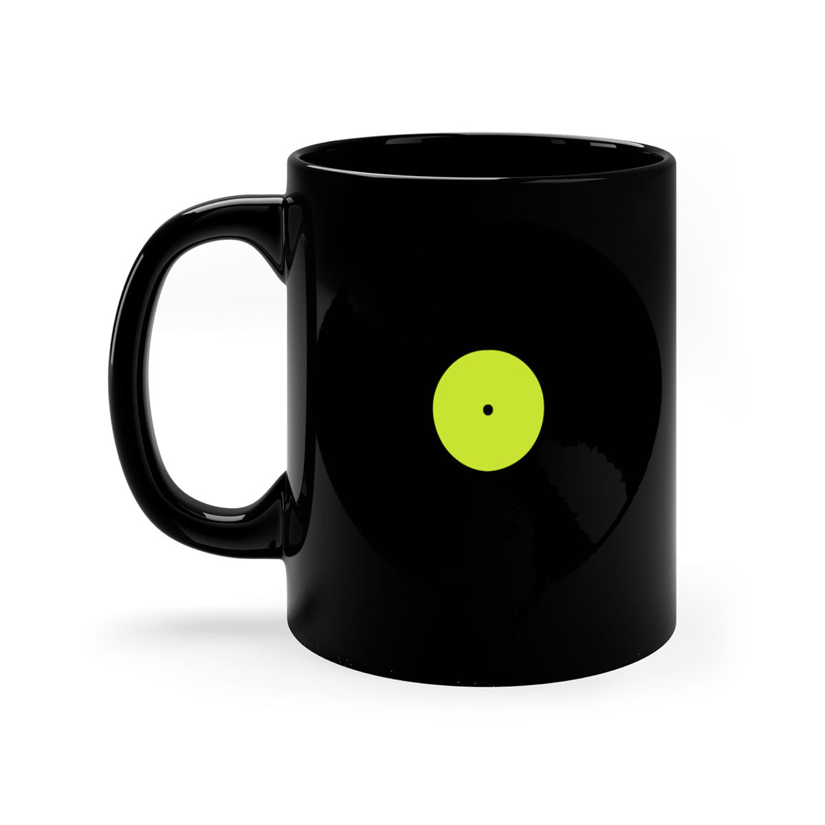 Afrovinyl 63# Mug featuring a glossy finish, colorful handle, and interior, designed for black women and girls, available in multiple colors.