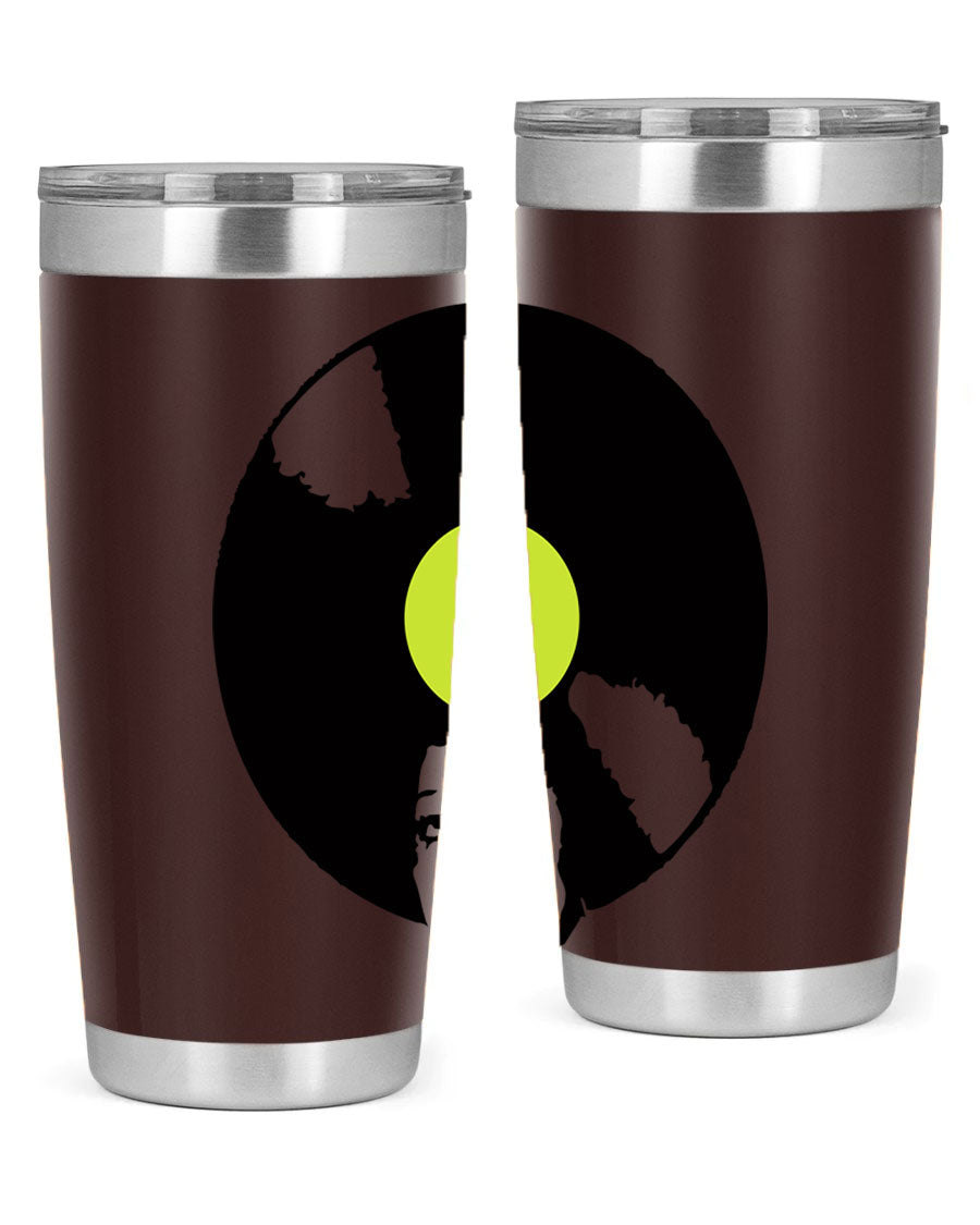 Afrovinyl 63# Tumbler in stainless steel with vibrant design, perfect for women and girls, showcasing its double wall vacuum insulation.