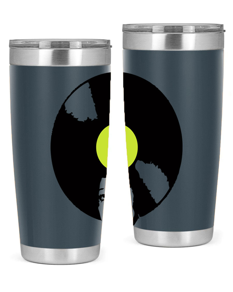 Afrovinyl 63# Tumbler in stainless steel with vibrant design, perfect for women and girls, showcasing its double wall vacuum insulation.