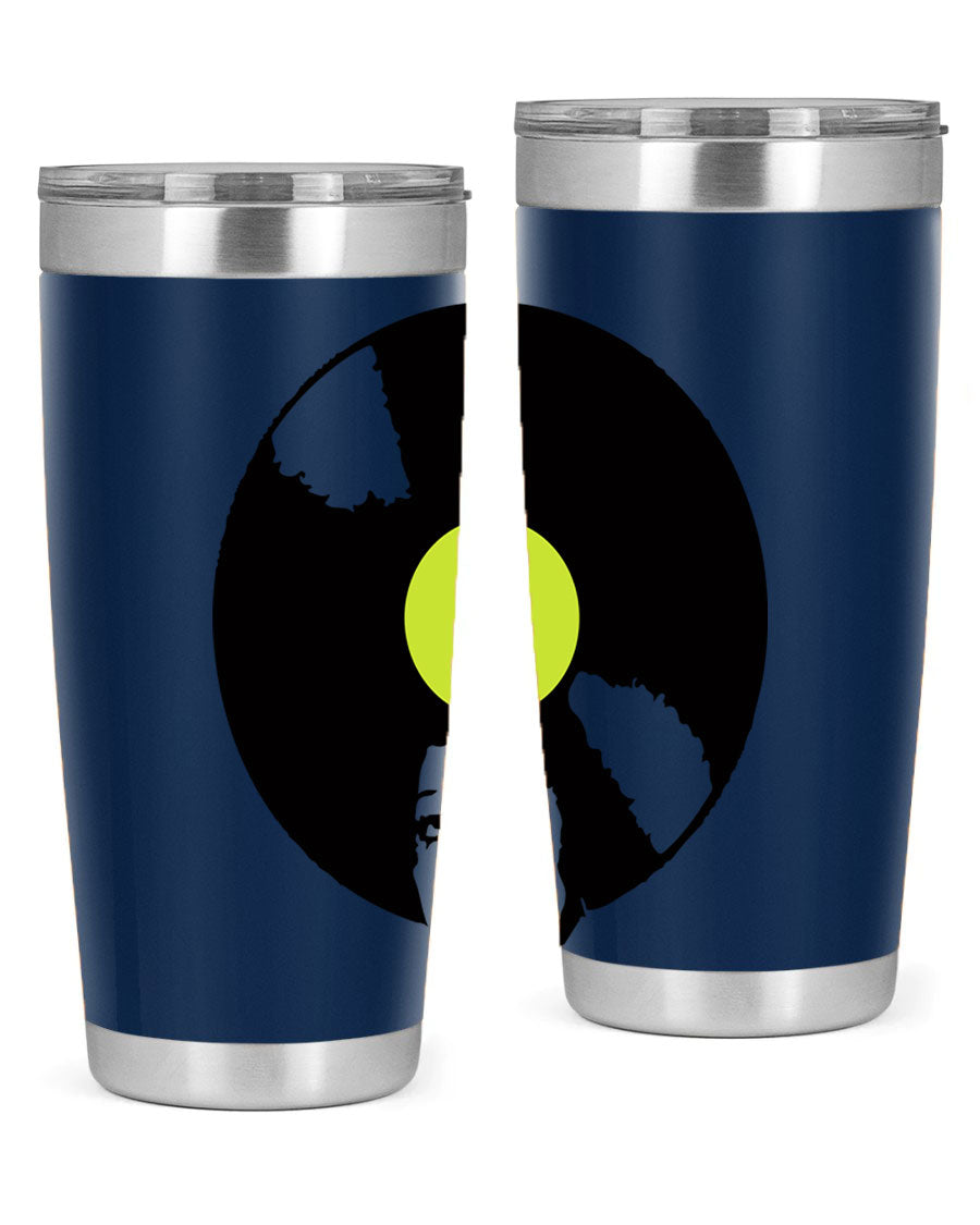 Afrovinyl 63# Tumbler in stainless steel with vibrant design, perfect for women and girls, showcasing its double wall vacuum insulation.