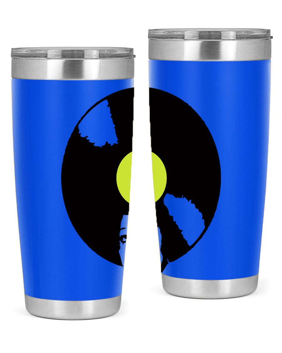 Afrovinyl 63# Tumbler in stainless steel with vibrant design, perfect for women and girls, showcasing its double wall vacuum insulation.