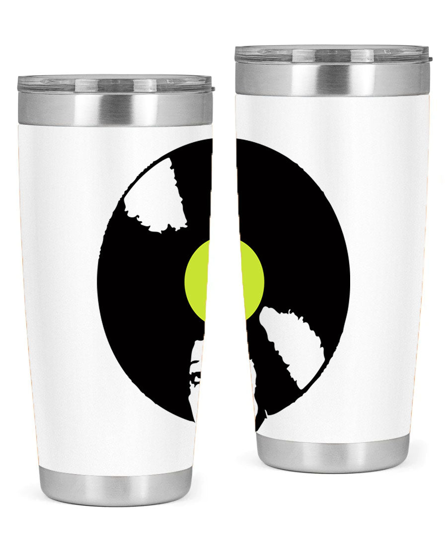 Afrovinyl 63# Tumbler in stainless steel with vibrant design, perfect for women and girls, showcasing its double wall vacuum insulation.