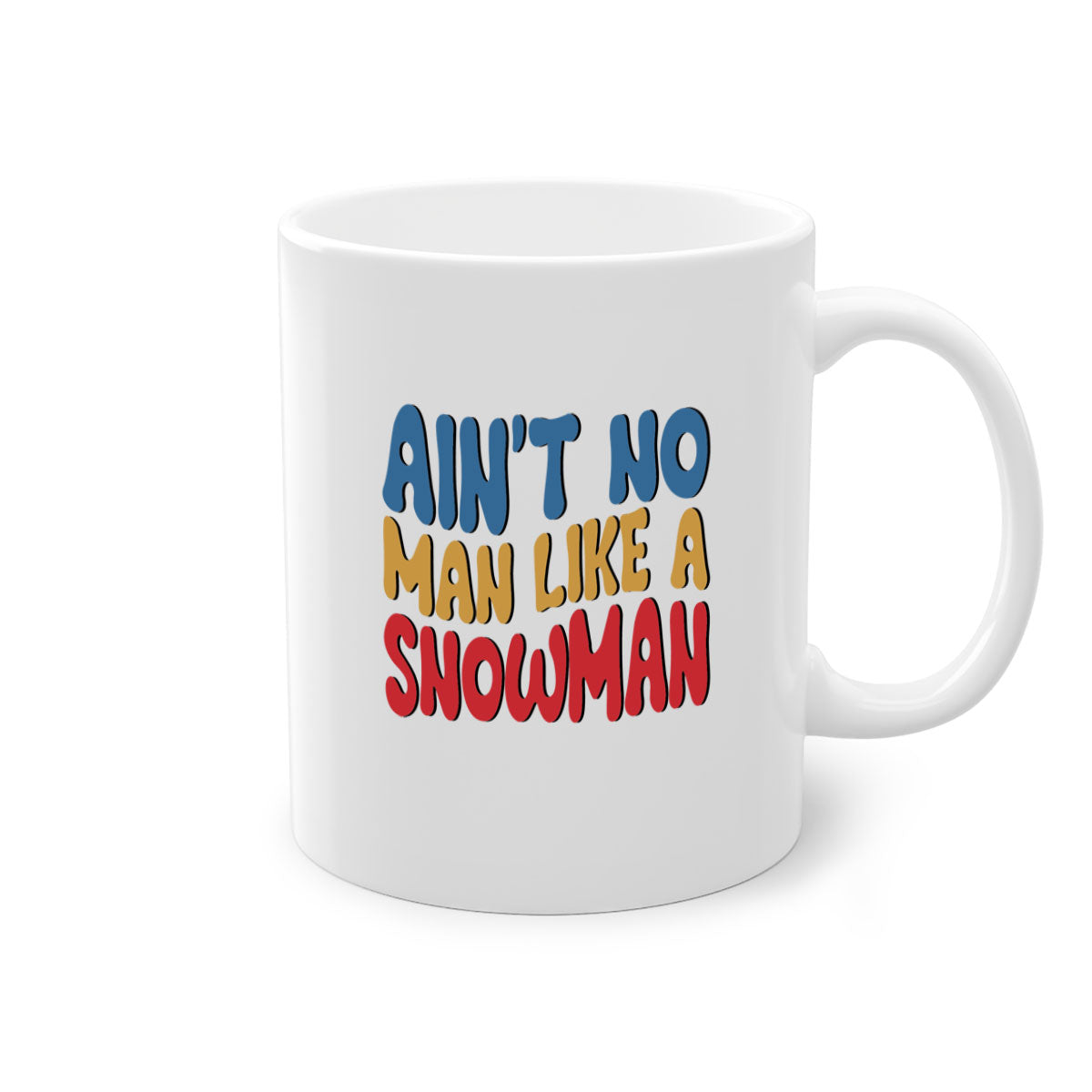 A stylish two-tone Aint No Man Like a 4# Mug with a colored handle and glossy finish, available in multiple colors.
