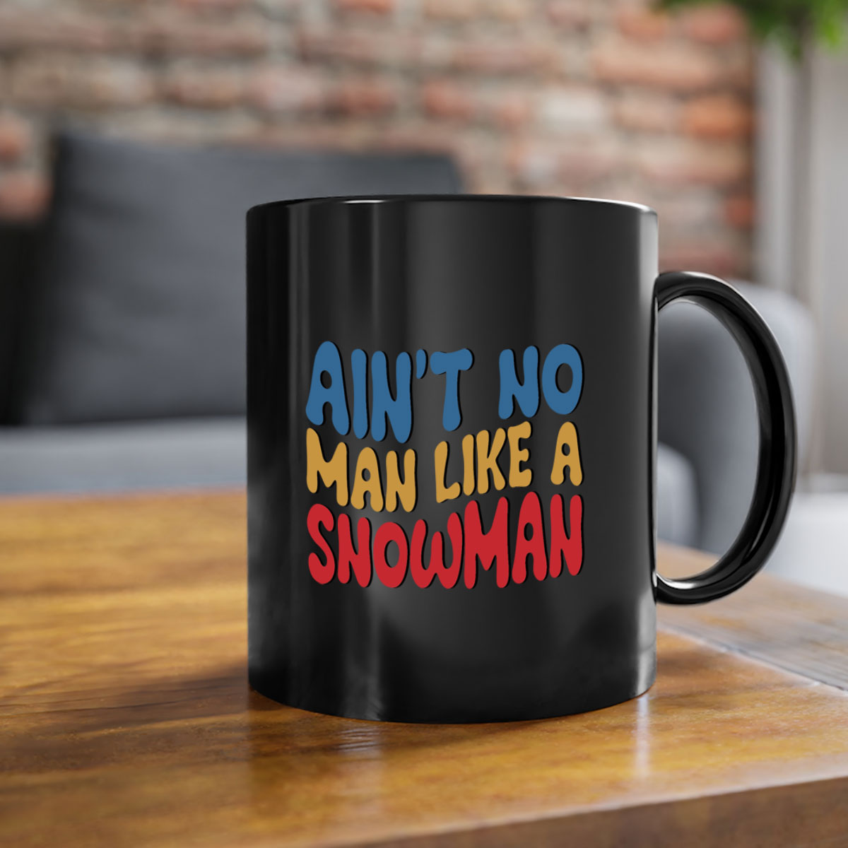 A stylish two-tone Aint No Man Like a 4# Mug with a colored handle and glossy finish, available in multiple colors.