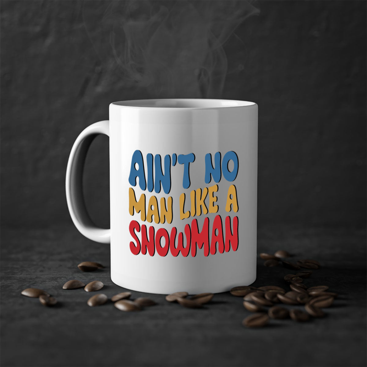 A stylish two-tone Aint No Man Like a 4# Mug with a colored handle and glossy finish, available in multiple colors.