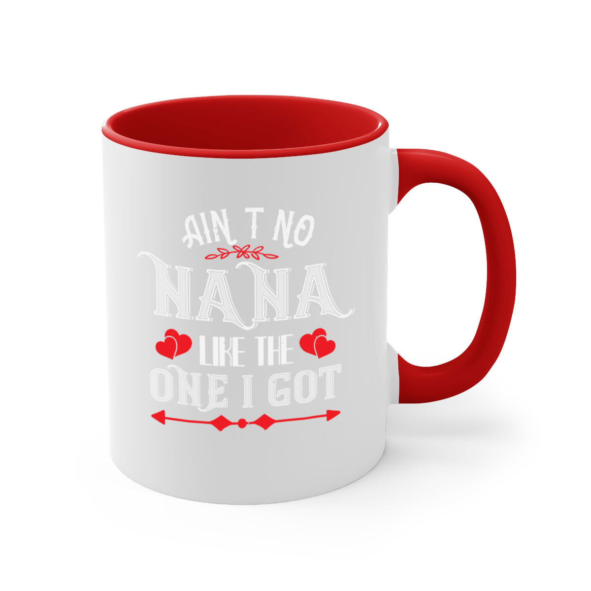 AIN’T NO NANA 38# Mug featuring a glossy finish, colored handle, and interior, available in multiple colors and sizes.