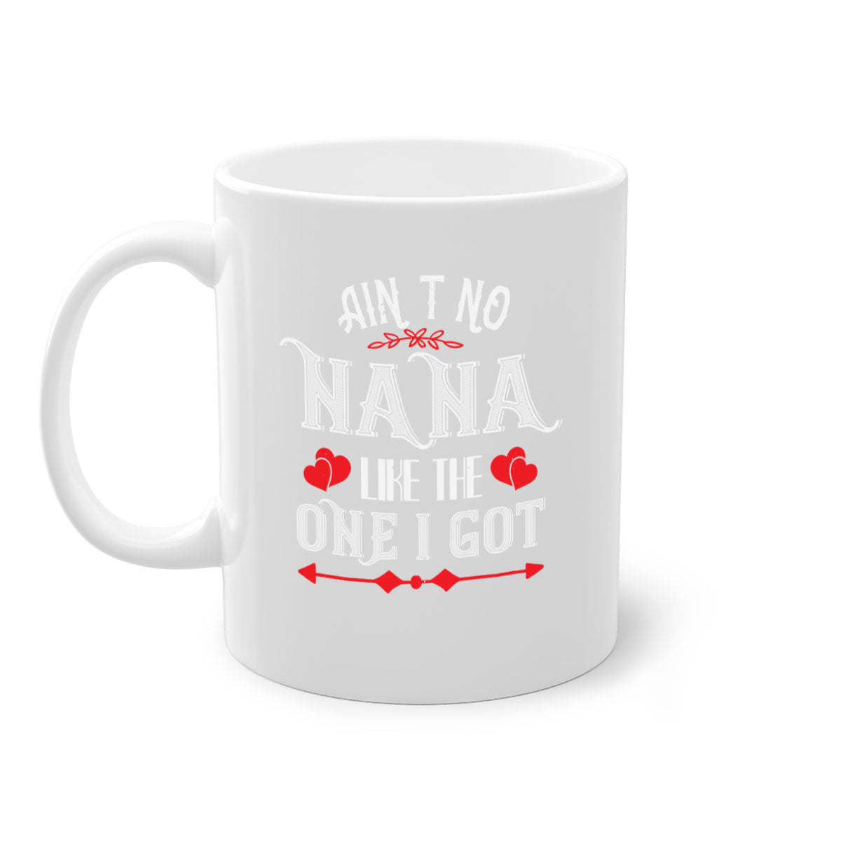 AIN’T NO NANA 38# Mug featuring a glossy finish, colored handle, and interior, available in multiple colors and sizes.