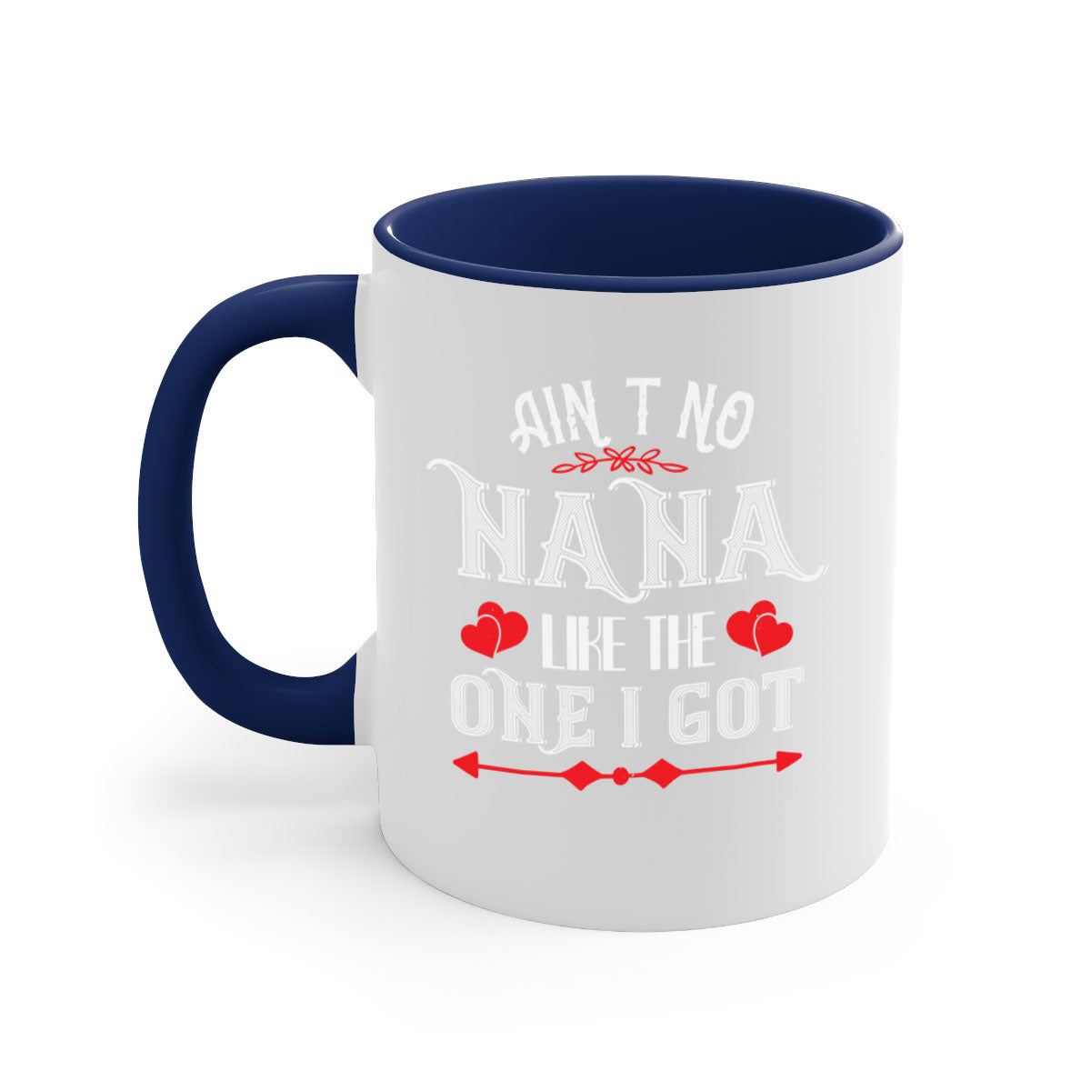 AIN’T NO NANA 38# Mug featuring a glossy finish, colored handle, and interior, available in multiple colors and sizes.