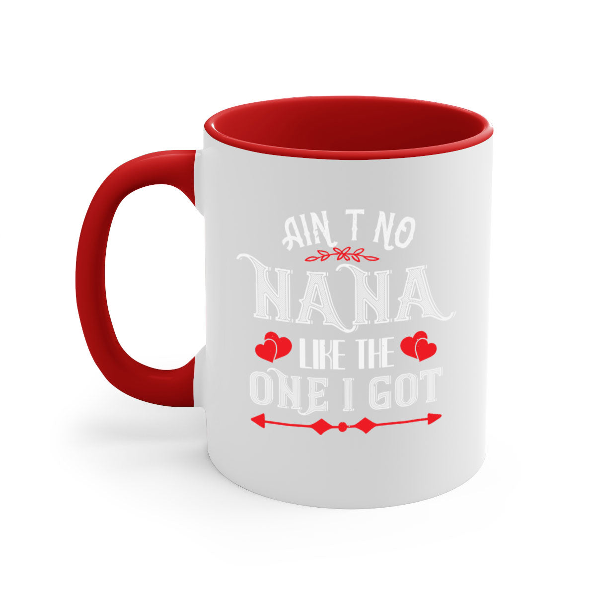 AIN’T NO NANA 38# Mug featuring a glossy finish, colored handle, and interior, available in multiple colors and sizes.