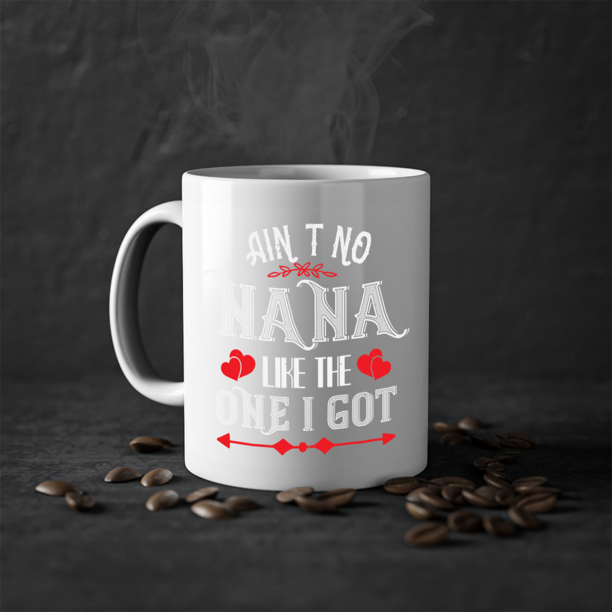 AIN’T NO NANA 38# Mug featuring a glossy finish, colored handle, and interior, available in multiple colors and sizes.