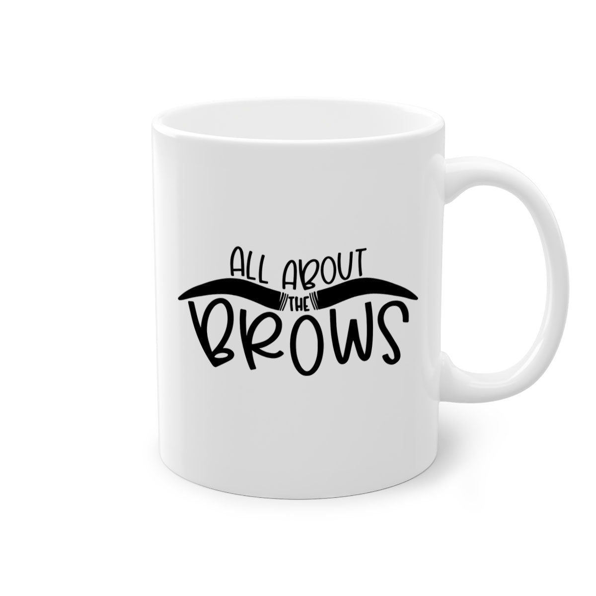 All About The Brows Style 147# Mug featuring a two-tone design with a colored handle and glossy finish, available in multiple colors.