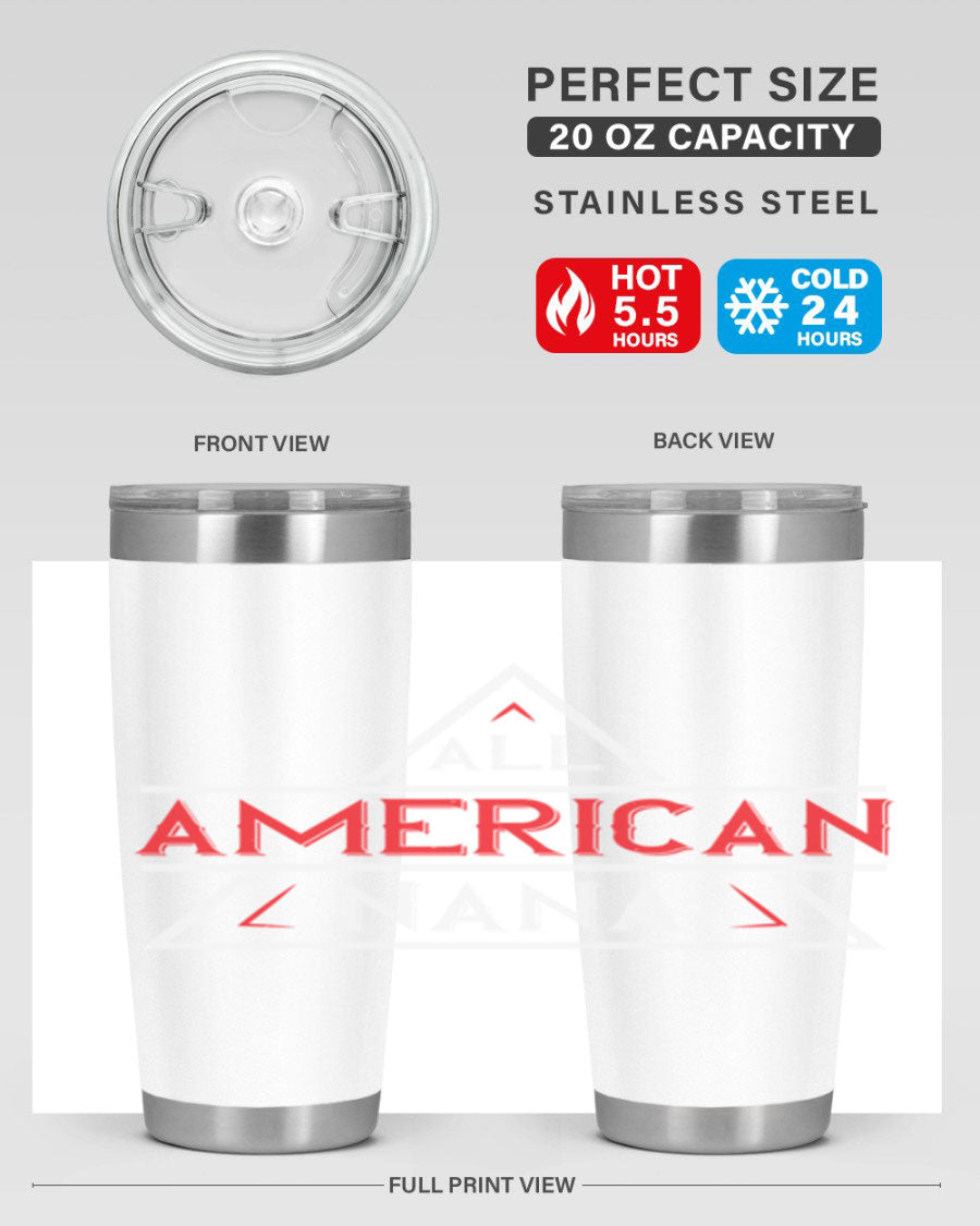 ALL American Nana 37# Tumbler featuring a stylish design, double wall vacuum stainless steel, and a press-in drink-thru lid.