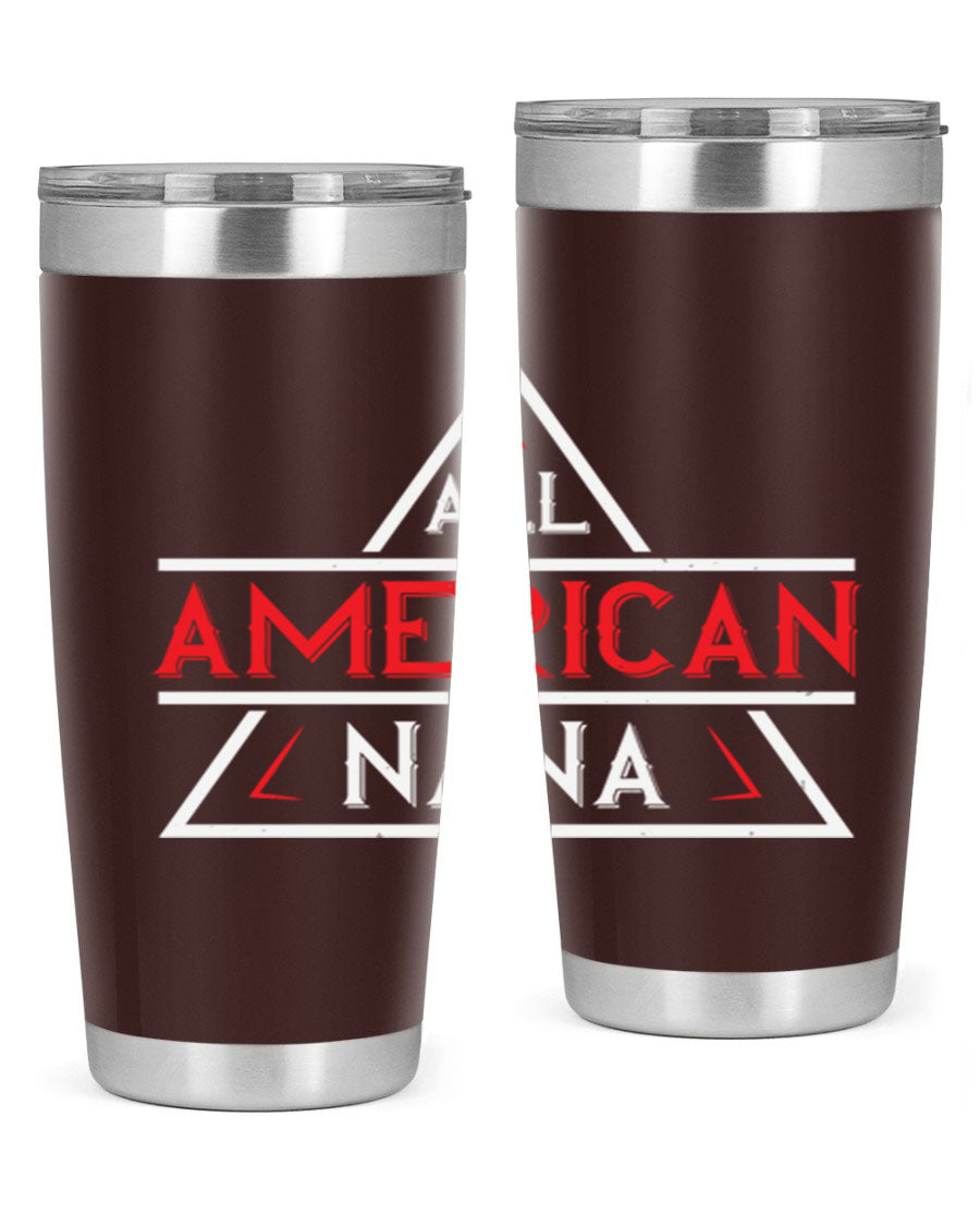 ALL American Nana 37# Tumbler featuring a stylish design, double wall vacuum stainless steel, and a press-in drink-thru lid.