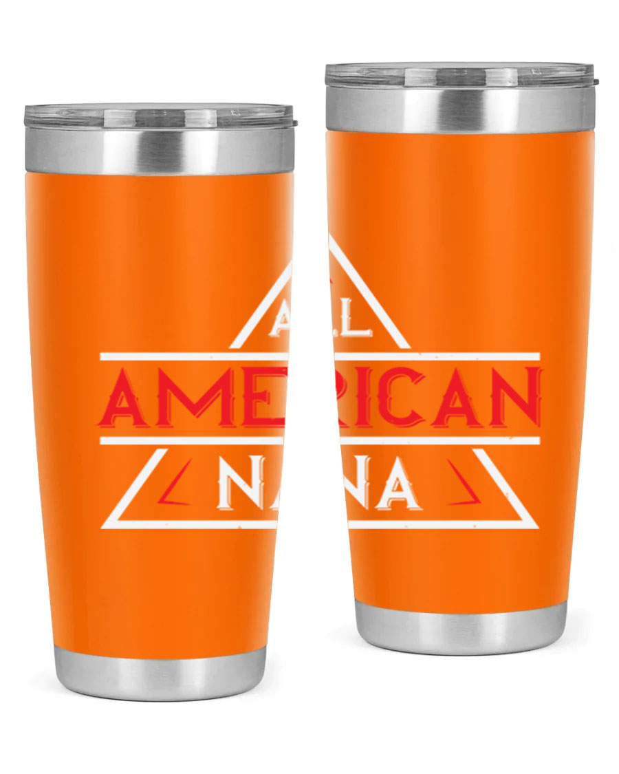 ALL American Nana 37# Tumbler featuring a stylish design, double wall vacuum stainless steel, and a press-in drink-thru lid.