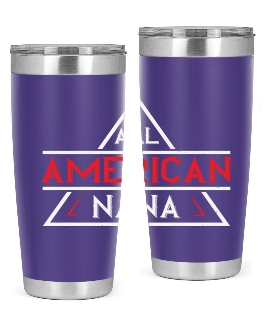 ALL American Nana 37# Tumbler featuring a stylish design, double wall vacuum stainless steel, and a press-in drink-thru lid.