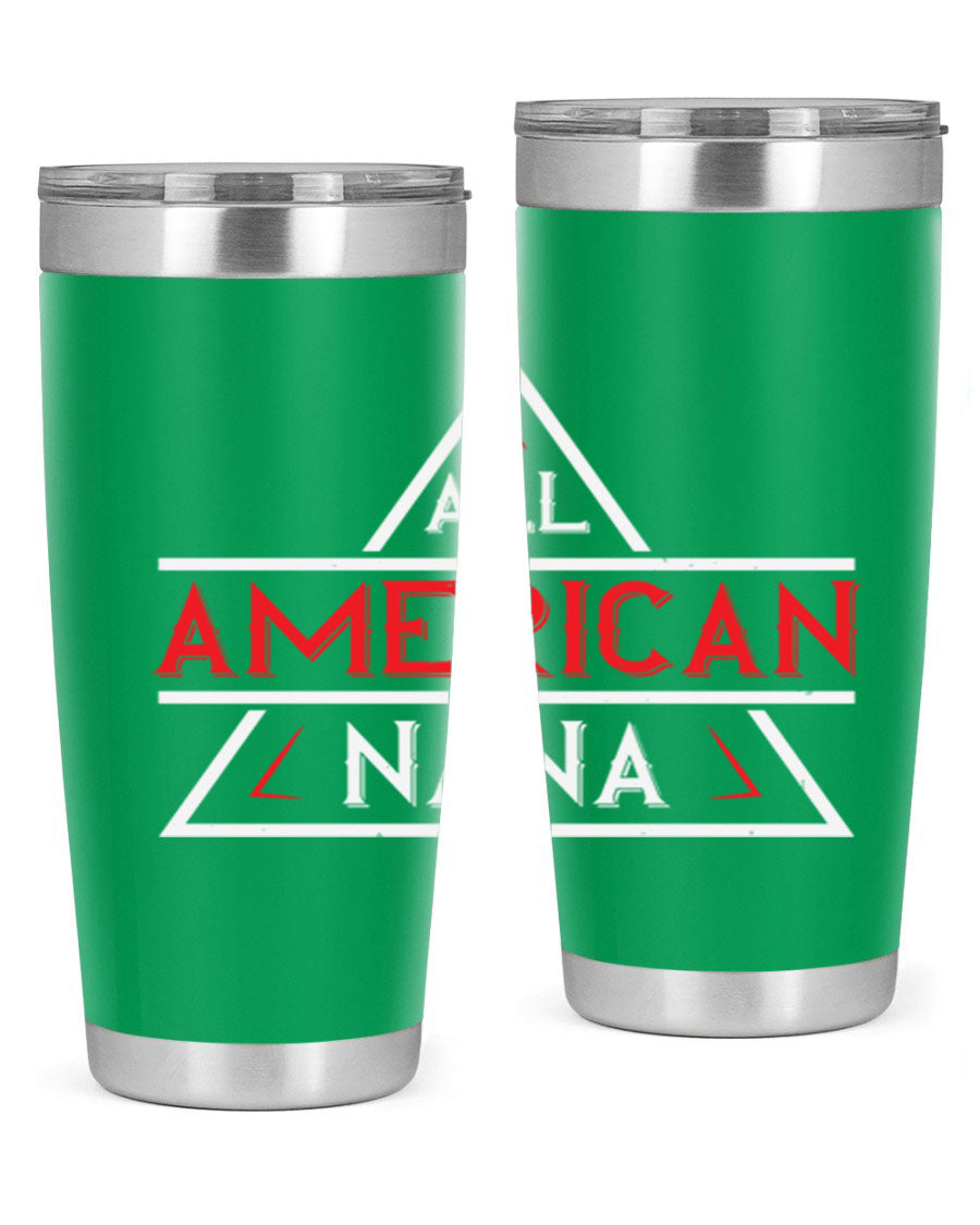 ALL American Nana 37# Tumbler featuring a stylish design, double wall vacuum stainless steel, and a press-in drink-thru lid.