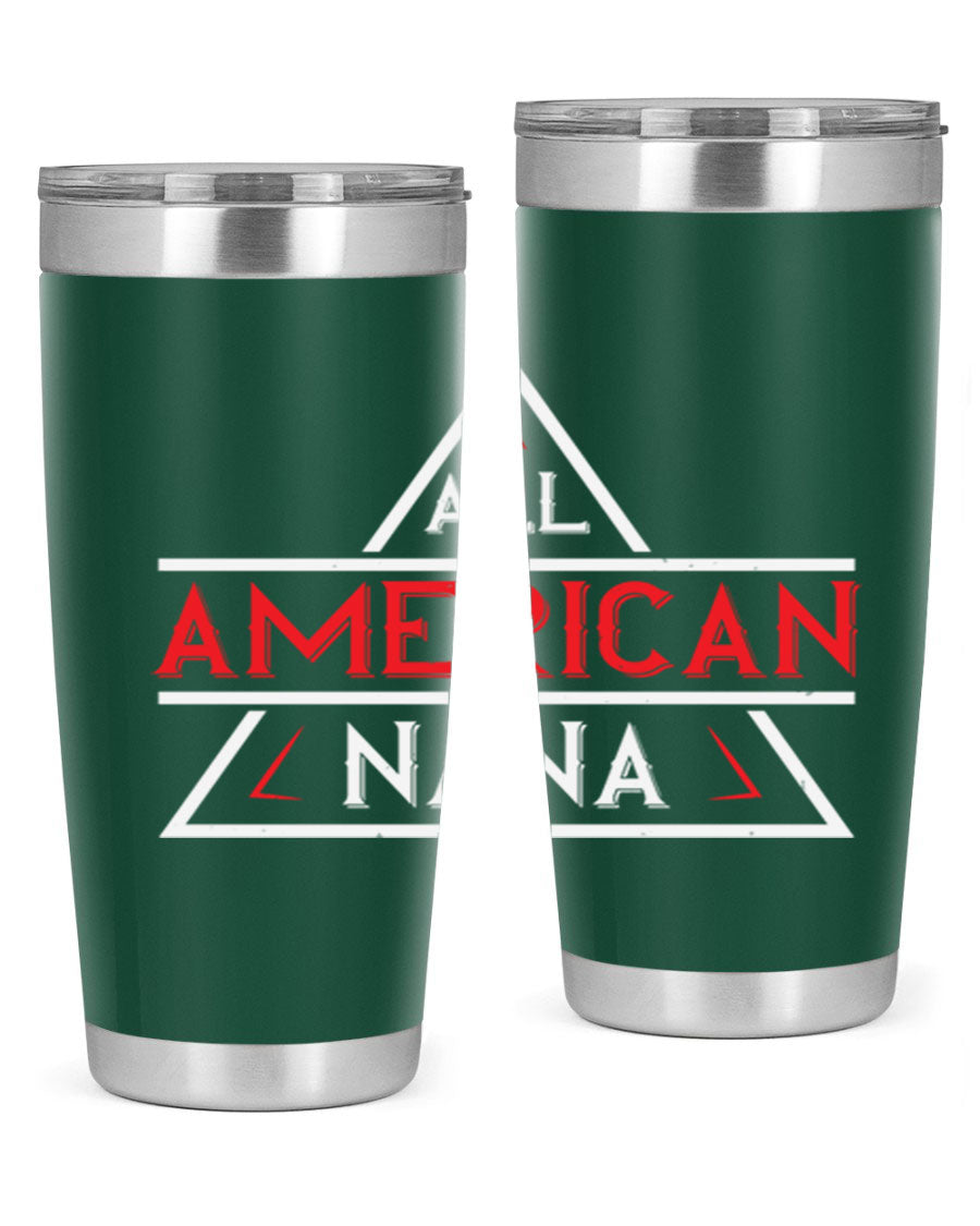ALL American Nana 37# Tumbler featuring a stylish design, double wall vacuum stainless steel, and a press-in drink-thru lid.