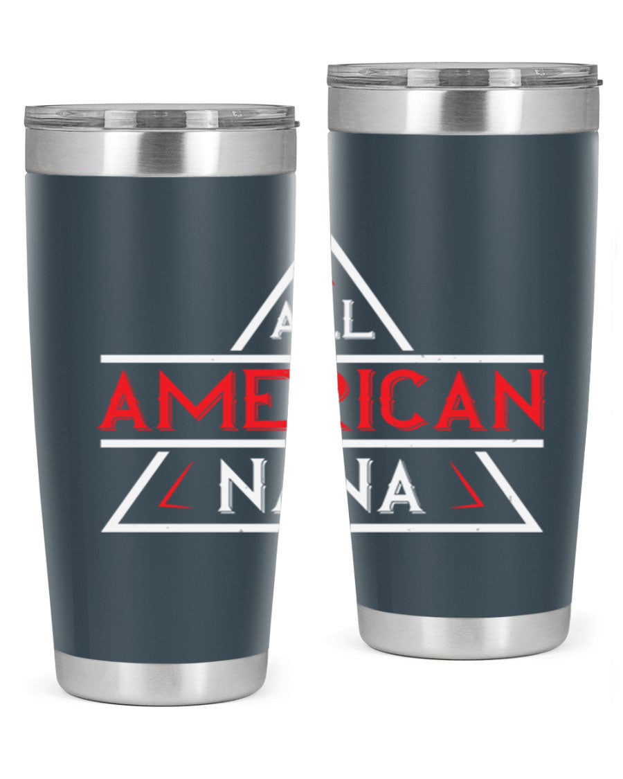 ALL American Nana 37# Tumbler featuring a stylish design, double wall vacuum stainless steel, and a press-in drink-thru lid.