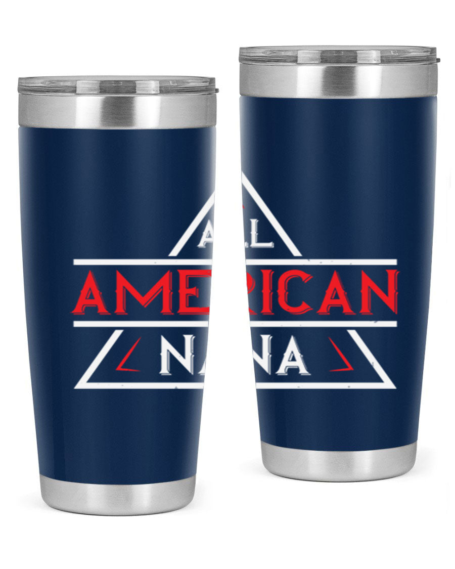 ALL American Nana 37# Tumbler featuring a stylish design, double wall vacuum stainless steel, and a press-in drink-thru lid.