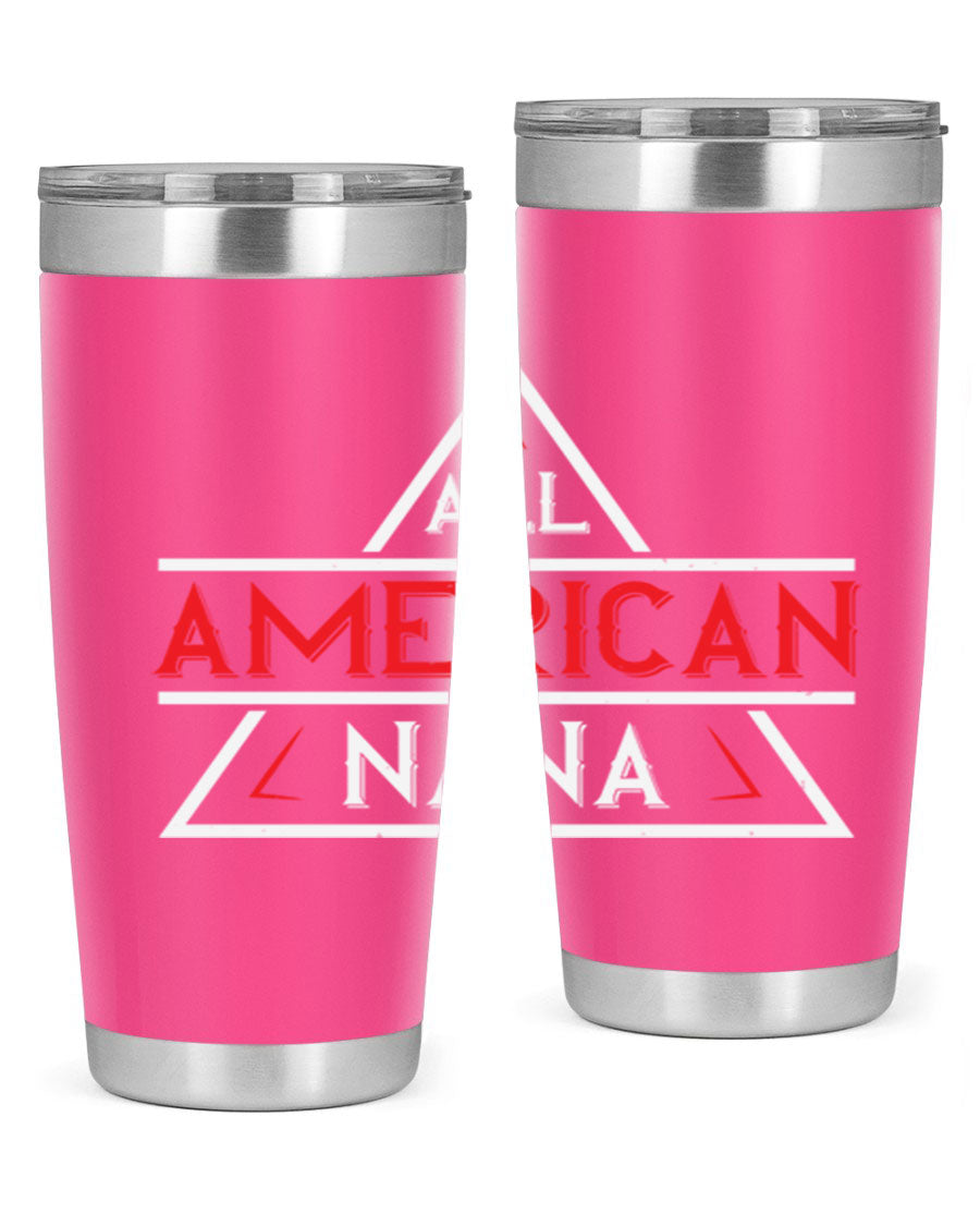 ALL American Nana 37# Tumbler featuring a stylish design, double wall vacuum stainless steel, and a press-in drink-thru lid.