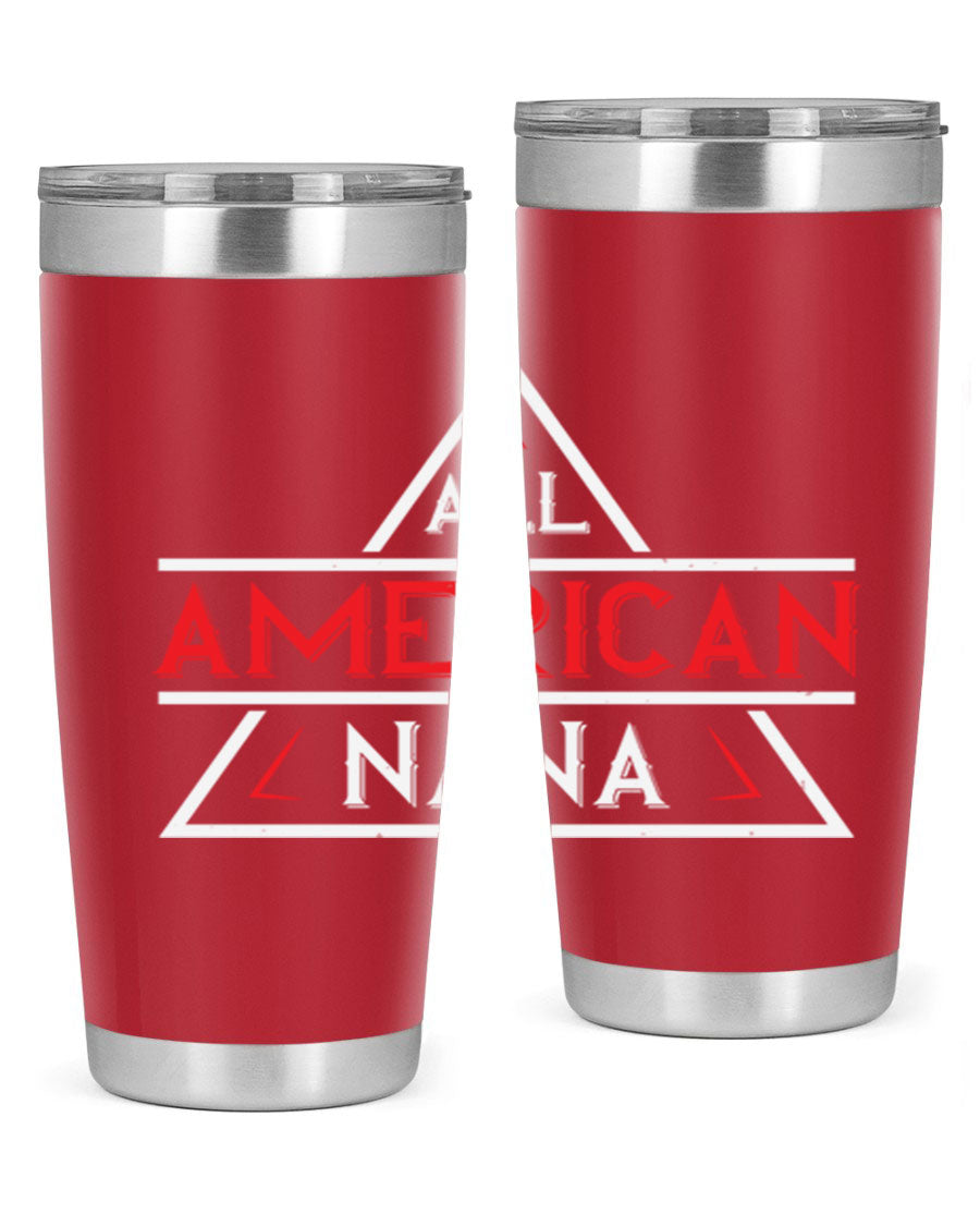 ALL American Nana 37# Tumbler featuring a stylish design, double wall vacuum stainless steel, and a press-in drink-thru lid.