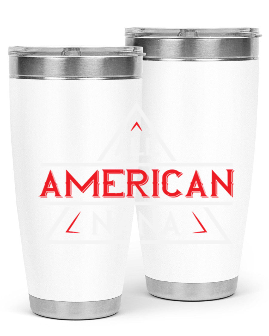 ALL American Nana 37# Tumbler featuring a stylish design, double wall vacuum stainless steel, and a press-in drink-thru lid.