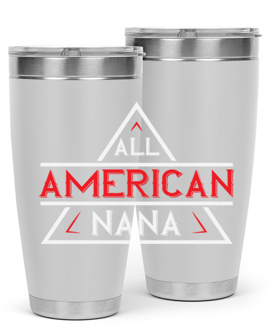 ALL American Nana 37# Tumbler featuring a stylish design, double wall vacuum stainless steel, and a press-in drink-thru lid.