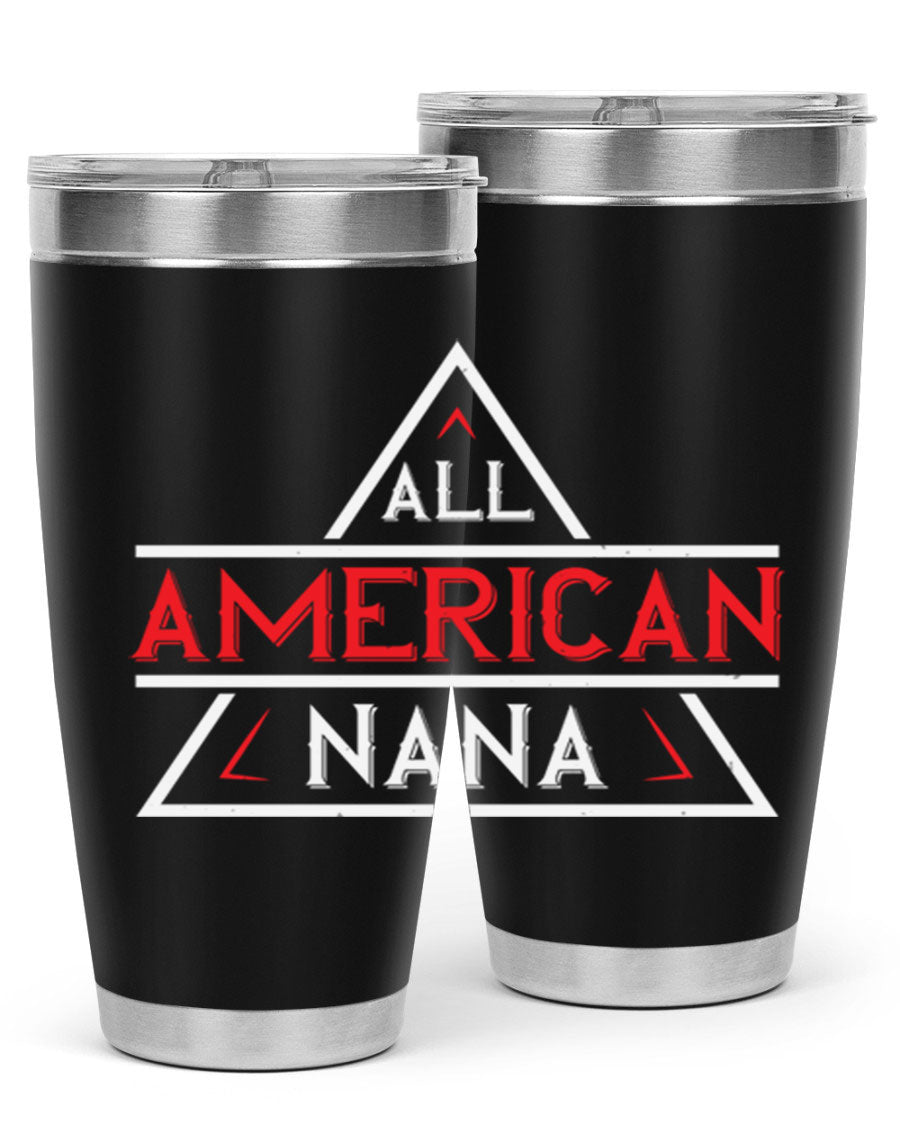 ALL American Nana 37# Tumbler featuring a stylish design, double wall vacuum stainless steel, and a press-in drink-thru lid.