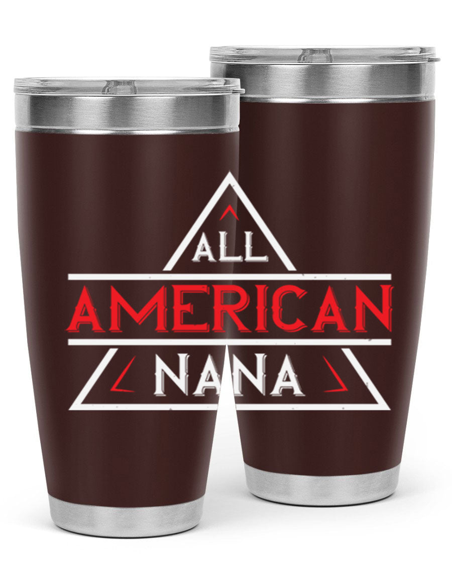 ALL American Nana 37# Tumbler featuring a stylish design, double wall vacuum stainless steel, and a press-in drink-thru lid.