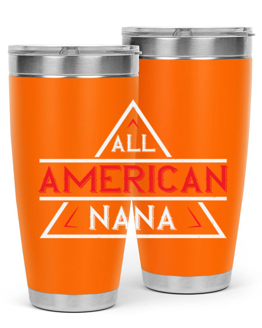 ALL American Nana 37# Tumbler featuring a stylish design, double wall vacuum stainless steel, and a press-in drink-thru lid.