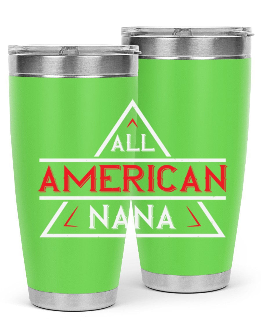 ALL American Nana 37# Tumbler featuring a stylish design, double wall vacuum stainless steel, and a press-in drink-thru lid.