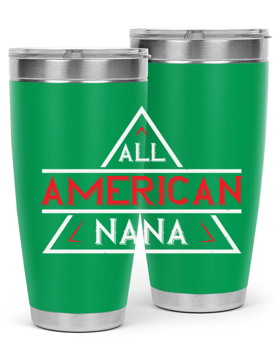 ALL American Nana 37# Tumbler featuring a stylish design, double wall vacuum stainless steel, and a press-in drink-thru lid.