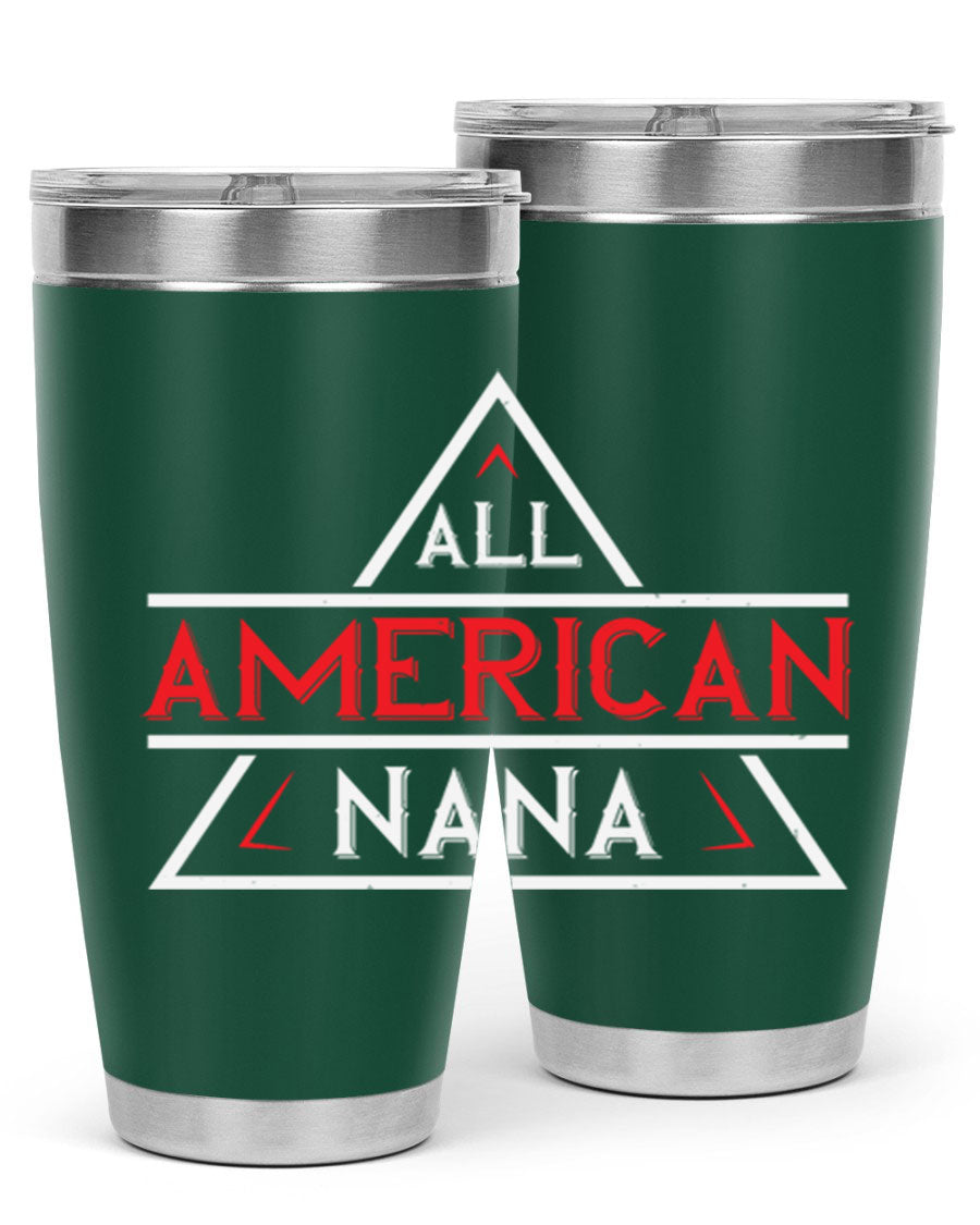 ALL American Nana 37# Tumbler featuring a stylish design, double wall vacuum stainless steel, and a press-in drink-thru lid.