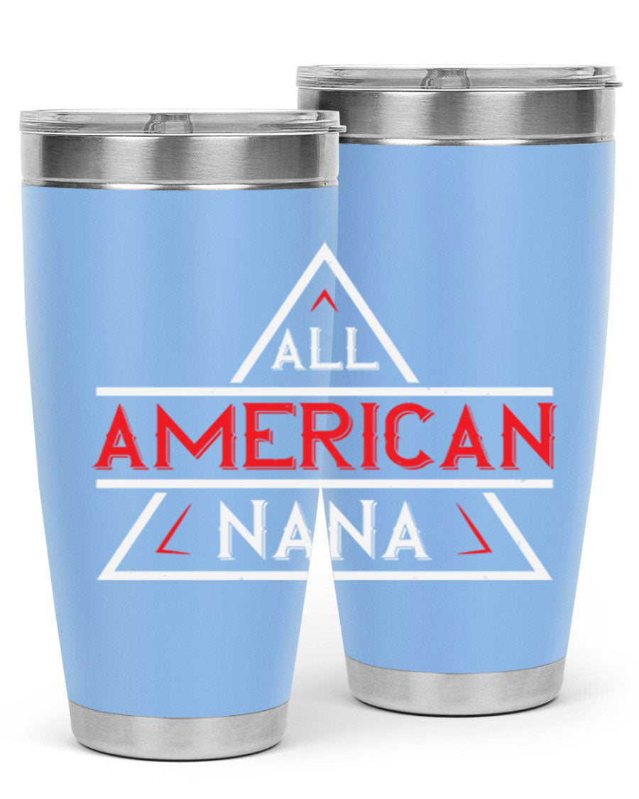 ALL American Nana 37# Tumbler featuring a stylish design, double wall vacuum stainless steel, and a press-in drink-thru lid.