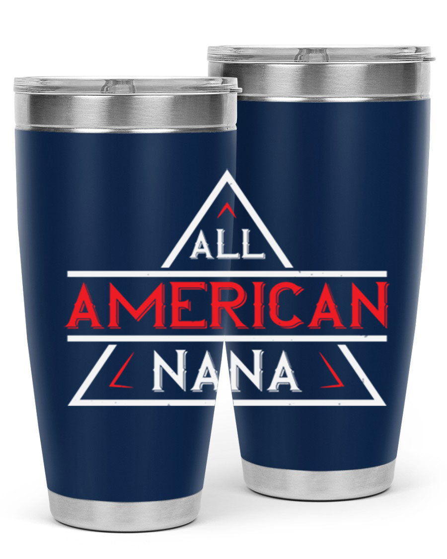 ALL American Nana 37# Tumbler featuring a stylish design, double wall vacuum stainless steel, and a press-in drink-thru lid.