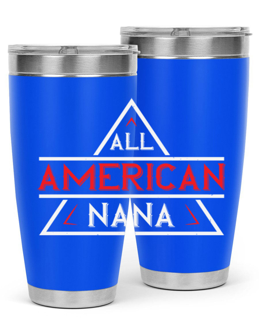 ALL American Nana 37# Tumbler featuring a stylish design, double wall vacuum stainless steel, and a press-in drink-thru lid.