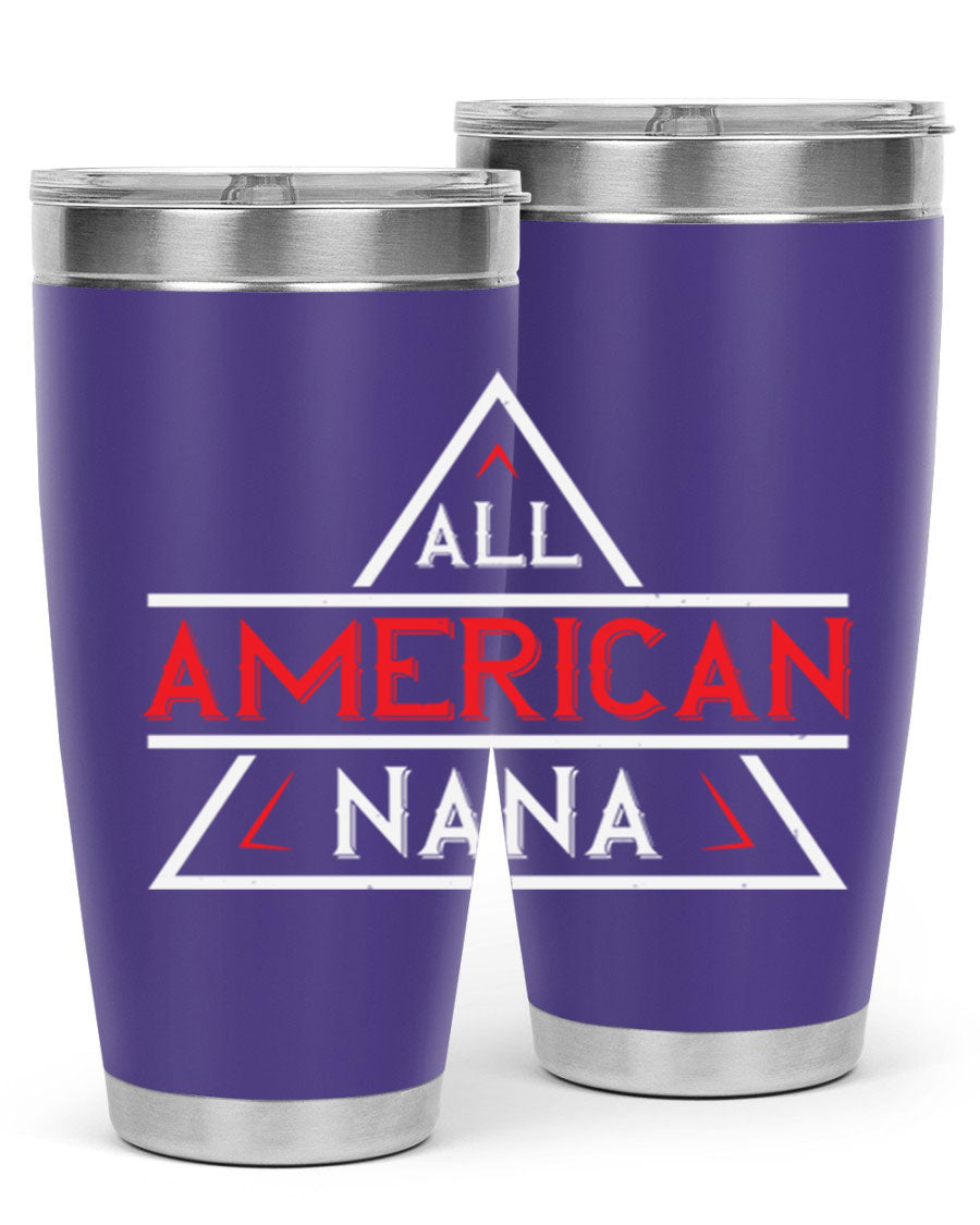 ALL American Nana 37# Tumbler featuring a stylish design, double wall vacuum stainless steel, and a press-in drink-thru lid.