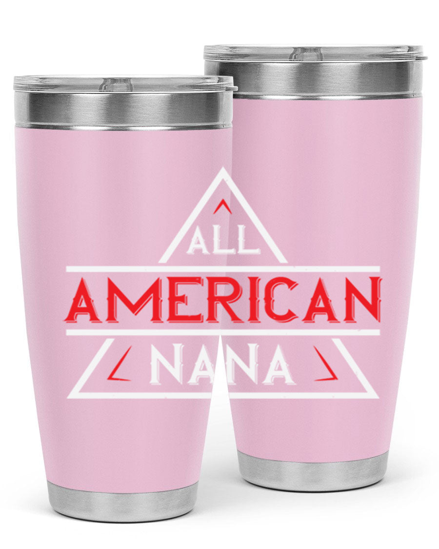 ALL American Nana 37# Tumbler featuring a stylish design, double wall vacuum stainless steel, and a press-in drink-thru lid.