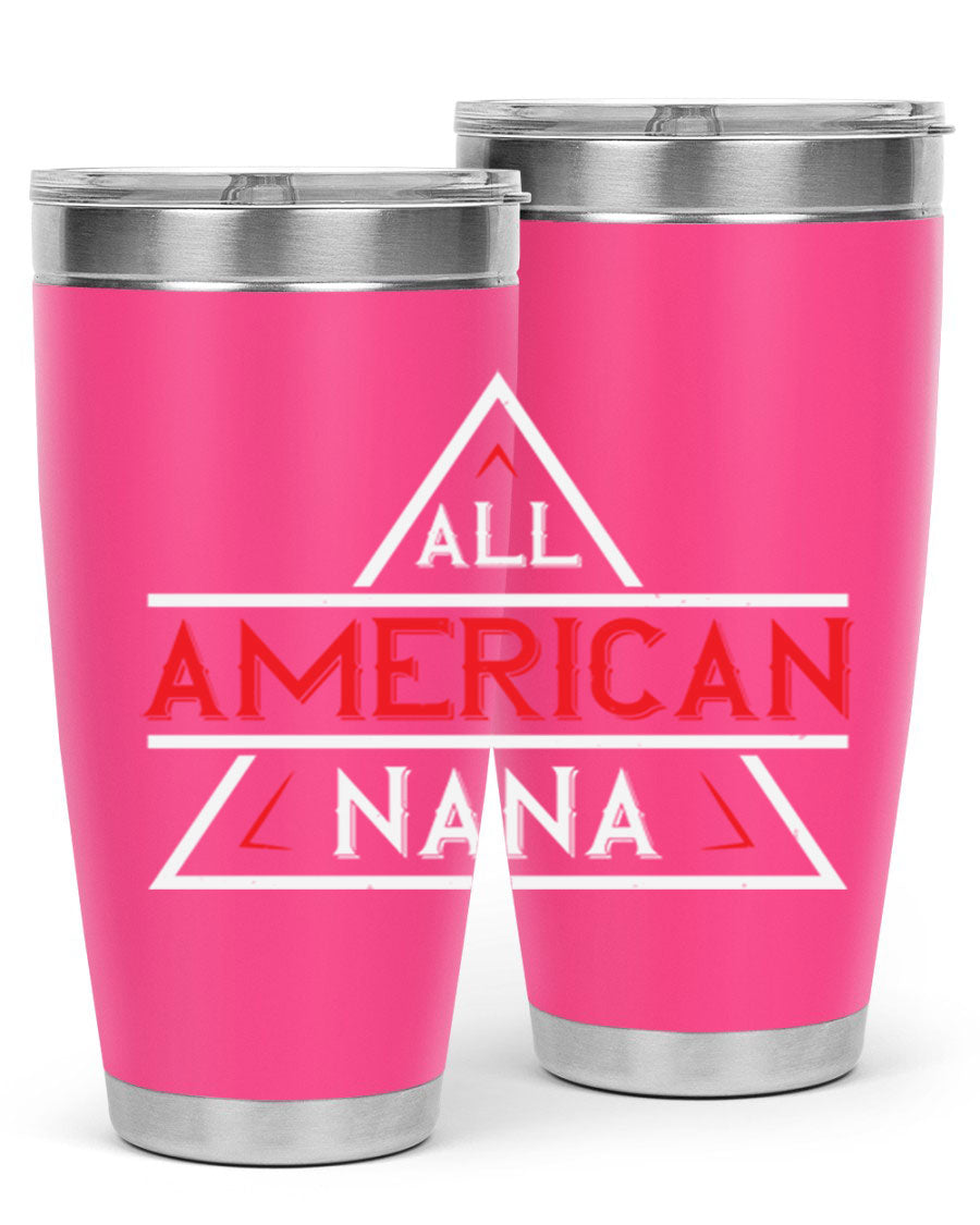 ALL American Nana 37# Tumbler featuring a stylish design, double wall vacuum stainless steel, and a press-in drink-thru lid.